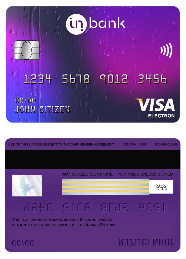 Estonia Inbank visa electron card